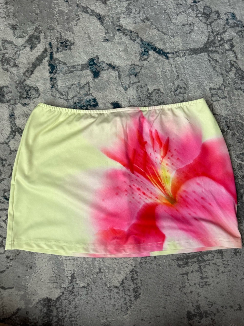 Edikted Pink & Yellow Floral Mini Skirt